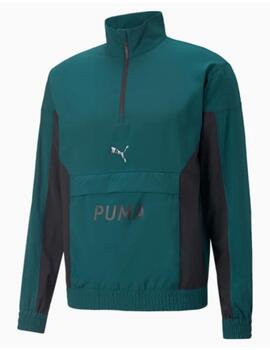 Cortavientos Puma FIT WOVEN 1/2 ZIP, Varsity Green