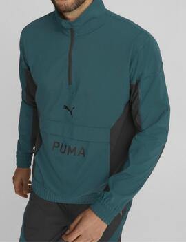 Cortavientos Puma FIT WOVEN 1/2 ZIP, Varsity Green