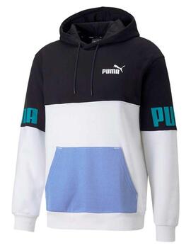 Sudadera Puma Power Colorblock Hoodie Black/White