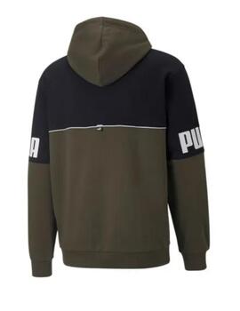 Sudadera Puma Power Colorblock Hoodie Forest Night