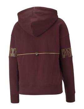 Sudadera Puma Power Deco Glam Hoodie Granate