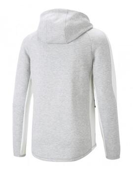 Sudadera EVOSTRIPE Full-Zip Hoodie Gris/blanco