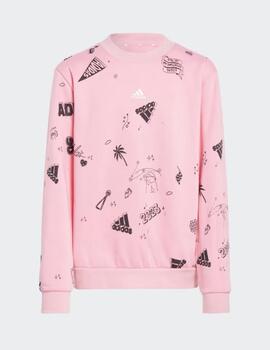 Sudadera Adidas Brand Love JG BLUV Q3 SWEAT Rosa