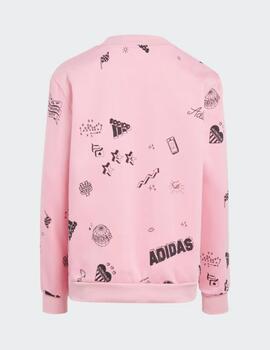 Sudadera Adidas Brand Love JG BLUV Q3 SWEAT Rosa