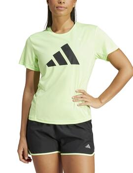 Camiseta Adidas W RUN IT TEE Verde fluor