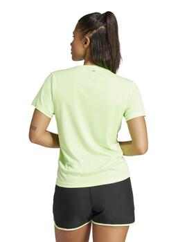 Camiseta Adidas W RUN IT TEE Verde fluor