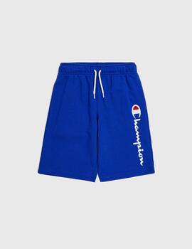 Pantalon Champion Bermuda Azul Logo grande bordado