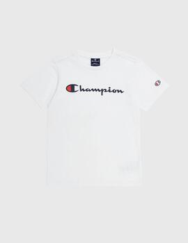 Camiseta Champion Crewneck Blanco Logo bordado