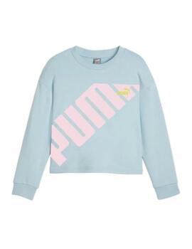 Sudadera Puma Power Crew niña celeste