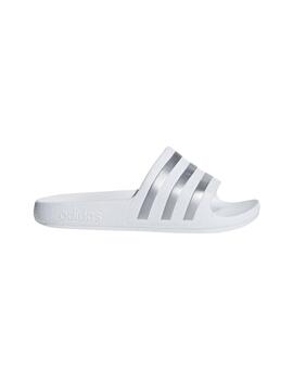 Chancla Adidas ADILETTE AQUA K Blanco/Plata