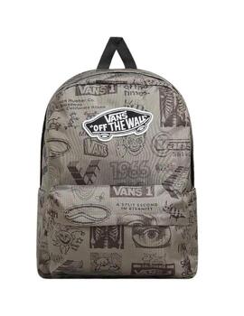 Mochila Vans Real OLD SKOOL Clasic Gris estampado