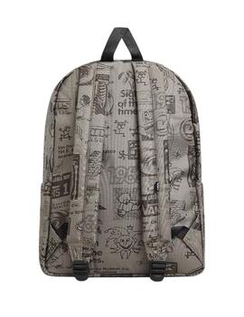 Mochila Vans Real OLD SKOOL Clasic Gris estampado