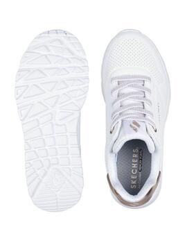 Zapatilla Skechers UNO LITE Metallic Mode Jr blanc