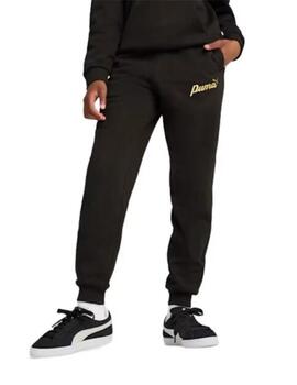 Pantalon Puma Essentials+ Script Metallic Negro