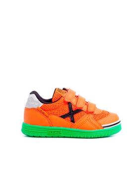 Zapatillas Munich G-3 KID Velcro Naranja verde